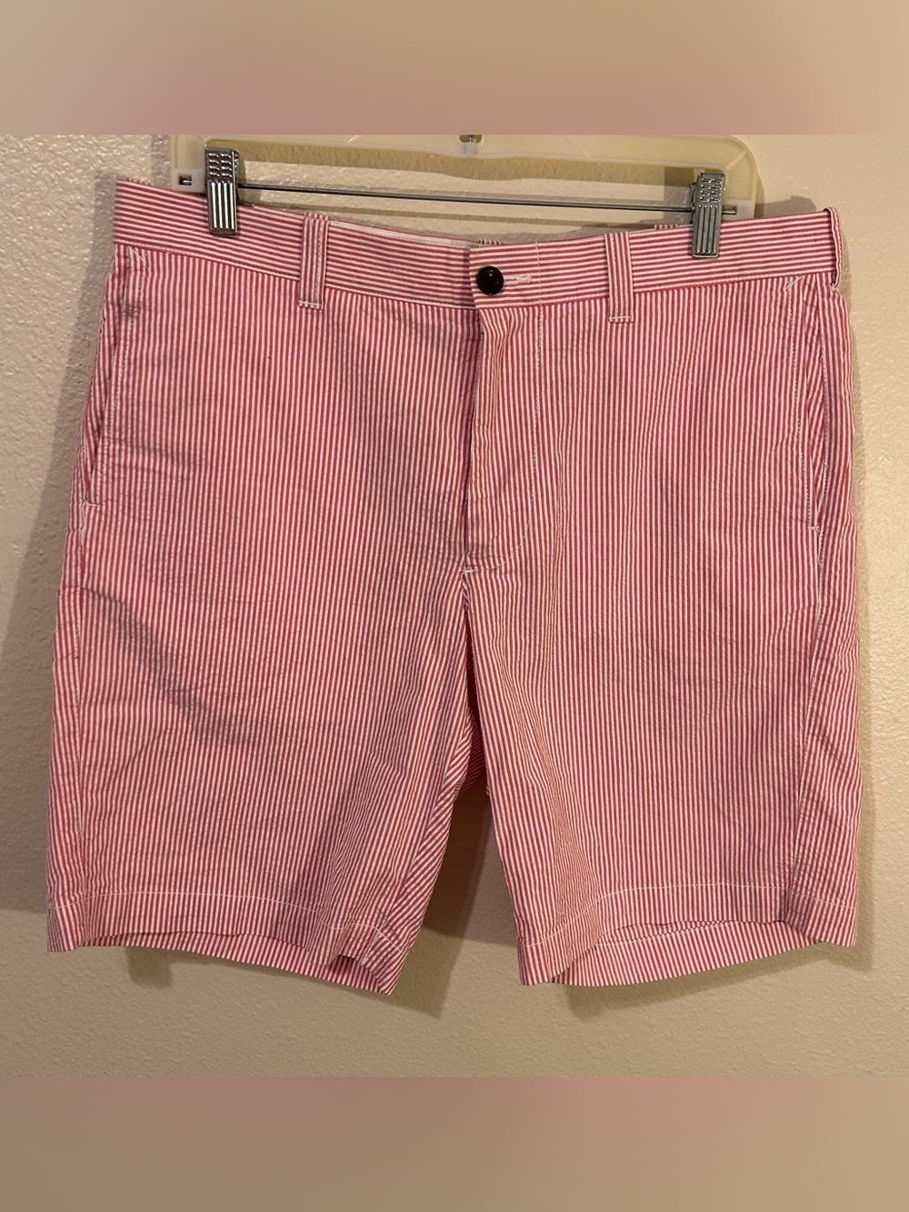 J Crew Shorts‎ Mens 33x9” Seersucker Stretch Chino Striped Casual NWT